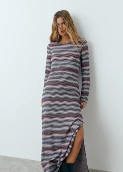 Vestido raya hilo metalizado*Brownie Clearance