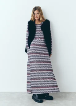 Vestido raya hilo metalizado*Brownie Clearance