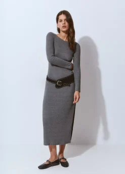 Vestido rib midi*Brownie New