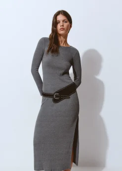 Vestido rib midi*Brownie New