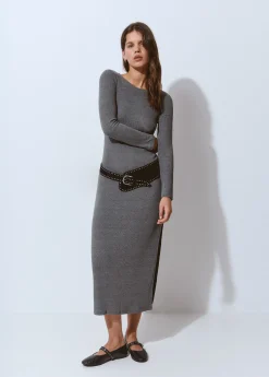 Vestido rib midi*Brownie New